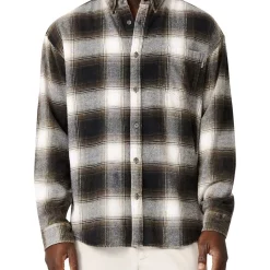 Top 10 ๐ Industrie The Woodrow Long ๐ Shirt In Charcoal/Off White ๐