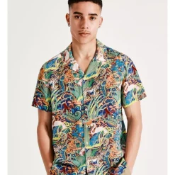 Industrie Shop 33 Hot Sale ๐ Kenji Desert Safari Print Short Sleeve Rayon ๐ Shirt In Multi ๐