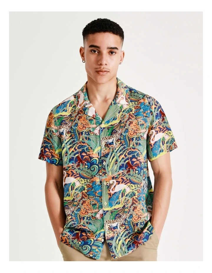 Hot Sale π Kenji Desert Safari Print Short Sleeve Rayon π Shirt In Multi π 3 Hot Sale π Kenji Desert Safari Print Short Sleeve Rayon π Shirt In Multi π