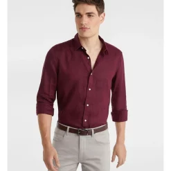 Best deal 💯 Yd. West Hampton Pure Linen 👚 Shirt Burgundy 🧨