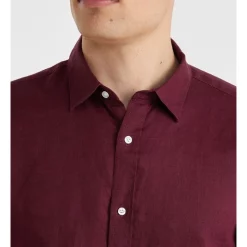 Best deal 💯 Yd. West Hampton Pure Linen 👚 Shirt Burgundy 🧨 -Industrie Shop unnamed file 727