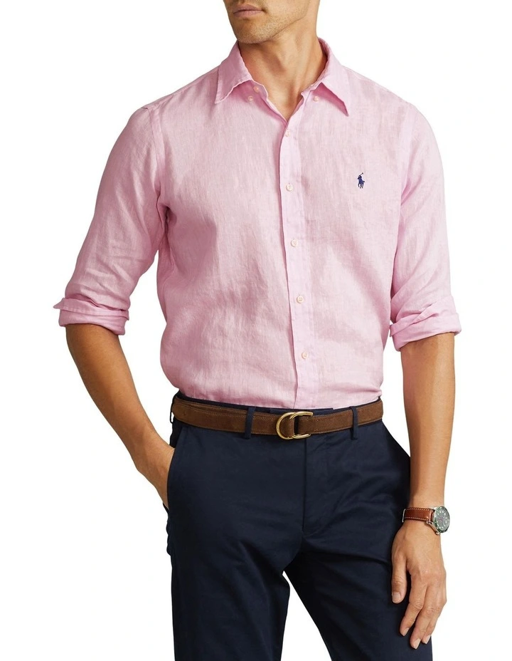 Cheapest π Polo Ralph Lauren Classic Fit Linen π Shirt In Pink π 3 Cheapest π Polo Ralph Lauren Classic Fit Linen π Shirt In Pink π