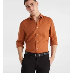 Outlet 🌟 Yd. West Hampton Pure Linen 👚 Shirt In Biscuit 🔥