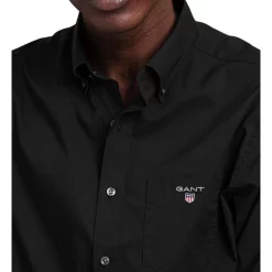 Discount 🛒 Gant Regular Broadcloth Long Sleeve 👕 Shirt In Black 🔥 -Industrie Shop unnamed file 817