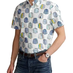 Wholesale ✔️ Polo Ralph Lauren Classic Fit Print Oxford 👕 Shirt In Multi 😉