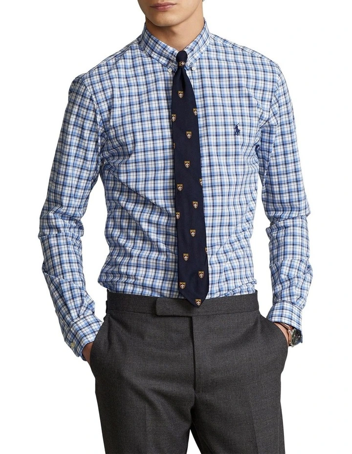 Discount π― Polo Ralph Lauren Slim Fit Plaid Stretch Poplin π Shirt In Blue/White π 3 Discount π― Polo Ralph Lauren Slim Fit Plaid Stretch Poplin π Shirt In Blue/White π