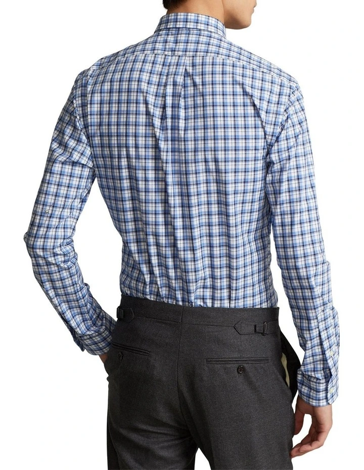 Discount π― Polo Ralph Lauren Slim Fit Plaid Stretch Poplin π Shirt In Blue/White π 4 Discount π― Polo Ralph Lauren Slim Fit Plaid Stretch Poplin π Shirt In Blue/White π - Image 2