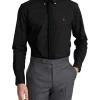 Outlet ✨ Polo Ralph Lauren Slim Fit Stretch Poplin 👚 Shirt In Black ✔️ -Industrie Shop unnamed file 844