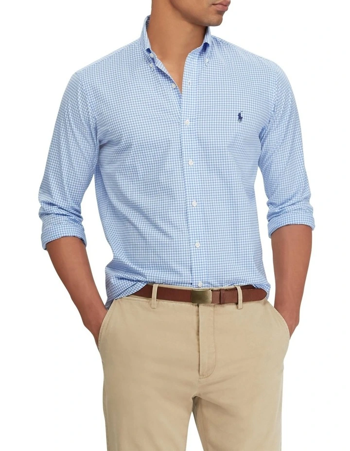 Discount π Polo Ralph Lauren Classic Fit Checked Stretch Poplin π Shirt In Blue π 3 Discount π Polo Ralph Lauren Classic Fit Checked Stretch Poplin π Shirt In Blue π