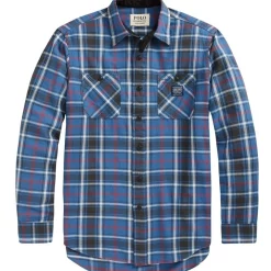 Hot Sale 🎁 Polo Ralph Lauren Classic Fit Plaid Flannel Workshirt In Blue ✔️ -Industrie Shop unnamed file 866