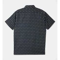 Buy 💯 Blaq Gilbert Geo Print Short Sleeve Linen Blend 👚 Shirt In Navy ✔️ -Industrie Shop unnamed file 9