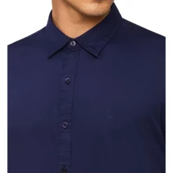 Best Sale ✨ Calvin Klein Nevertuck Long Sleeve Plain Poplin 👚 Shirt In Navy ⌛ -Industrie Shop unnamed file 909