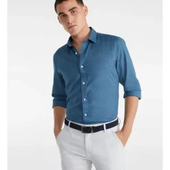 Cheap 😉 Yd. Brighton Linen 👚 Shirt In Marine Blue 🎁