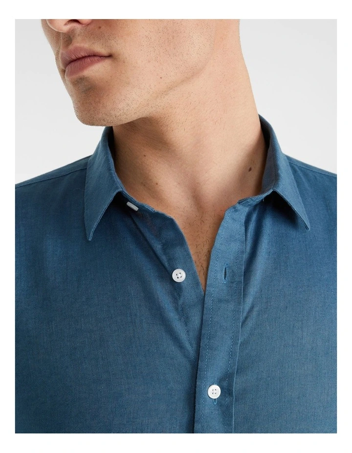 Cheap π Yd. Brighton Linen π Shirt In Marine Blue π 5 Cheap π Yd. Brighton Linen π Shirt In Marine Blue π - Image 3