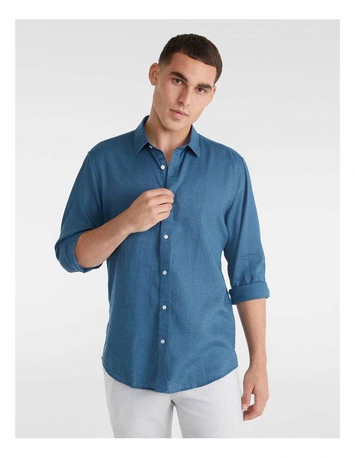 Cheap π Yd. Brighton Linen π Shirt In Marine Blue π 6 Cheap π Yd. Brighton Linen π Shirt In Marine Blue π - Image 4