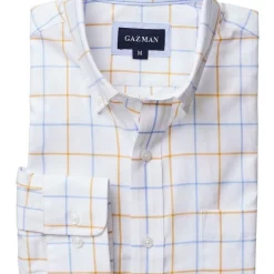 Budget 🔥 Gazman Easy Care Twill Check Long Sleeve 👕 Shirt In White 🔔 -Industrie Shop unnamed file 949