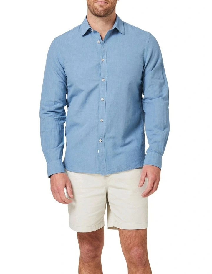 Discount π₯° Blazer Collins Long Sleeve Linen Blend π Shirt In Blue π€© 3 Discount π₯° Blazer Collins Long Sleeve Linen Blend π Shirt In Blue π€©