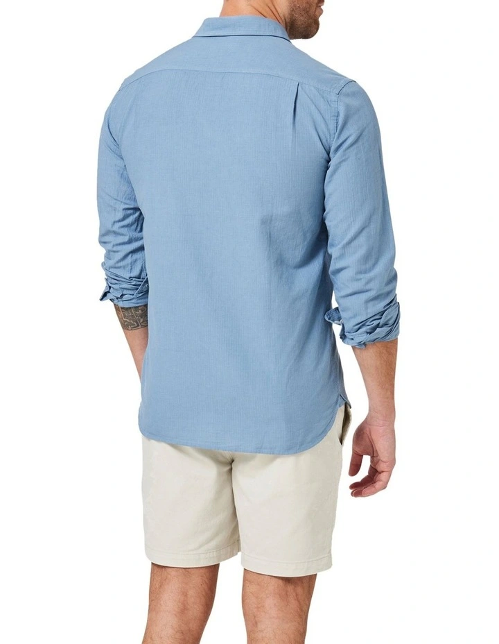 Discount π₯° Blazer Collins Long Sleeve Linen Blend π Shirt In Blue π€© 4 Discount π₯° Blazer Collins Long Sleeve Linen Blend π Shirt In Blue π€© - Image 2