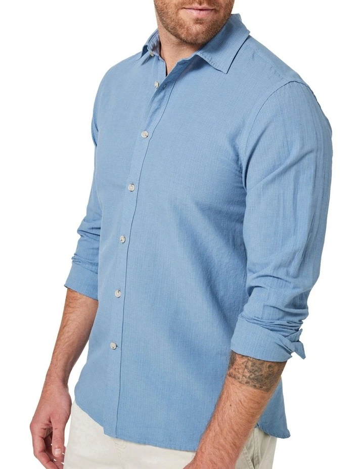 Discount π₯° Blazer Collins Long Sleeve Linen Blend π Shirt In Blue π€© 6 Discount π₯° Blazer Collins Long Sleeve Linen Blend π Shirt In Blue π€© - Image 4