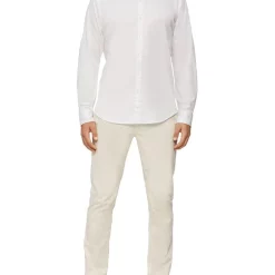 Discount ⌛ Calvin Klein Nevertuck Long Sleeve Plain Poplin 👚 Shirt In White ✔️ -Industrie Shop unnamed file 967