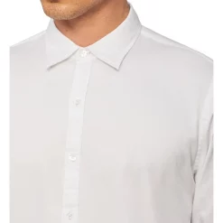 Discount ⌛ Calvin Klein Nevertuck Long Sleeve Plain Poplin 👚 Shirt In White ✔️ -Industrie Shop unnamed file 969