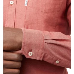 Best Pirce 🤩 Ben Sherman Signature Organic Oxford Long Sleeve 👕 Shirt In Dark Pink 🎁 -Industrie Shop unnamed file 979