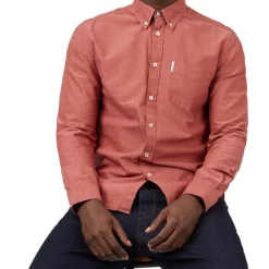 Best Pirce 🤩 Ben Sherman Signature Organic Oxford Long Sleeve 👕 Shirt In Dark Pink 🎁 -Industrie Shop unnamed file 982