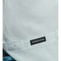 Buy 🎉 Superdry Studios Linen Short Sleeve 👕 Shirt In Blue Surf 🔔 -Industrie Shop unnamed file 99