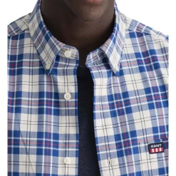 Best Pirce ⭐ Gant Regular Twill Check Long Sleeve 👚 Shirt In Classic Blue ⌛ -Industrie Shop unnamed file 990